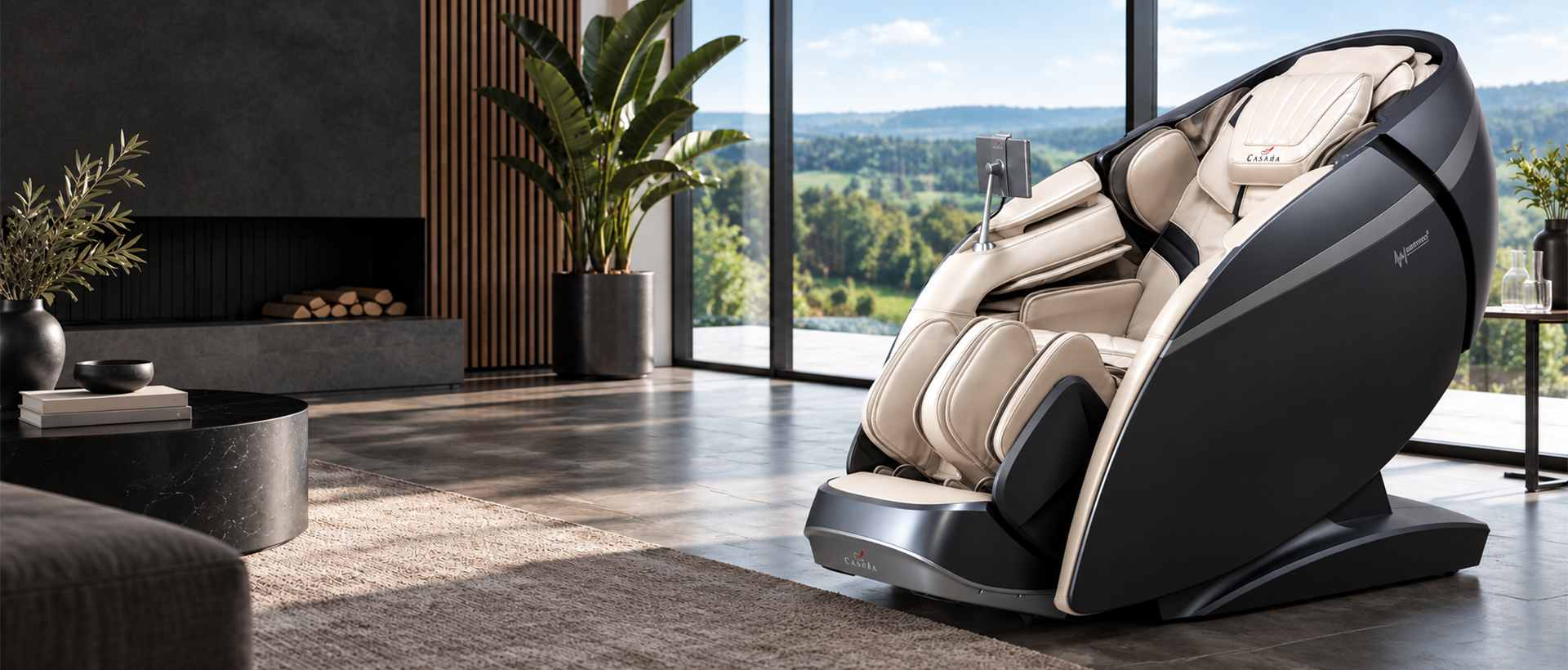 Casada Massagesessel in einem modernen österreichischen Wohn- und Wellnessinterieur