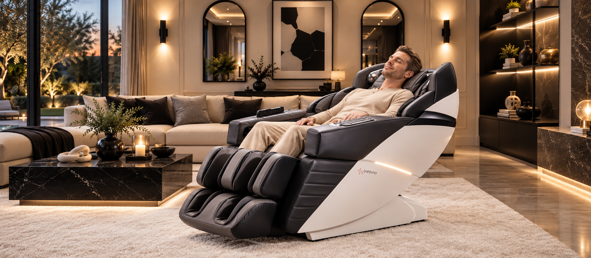 Casada AlphaSonic III Massagesessel in einem hochwertigen Wohnraum