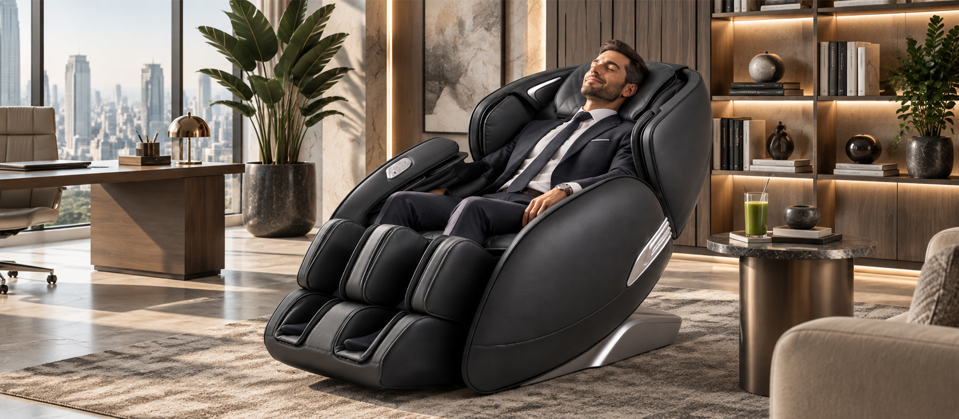 Casada AlphaSonic II Massagesessel in einem hochwertigen Wohnraum