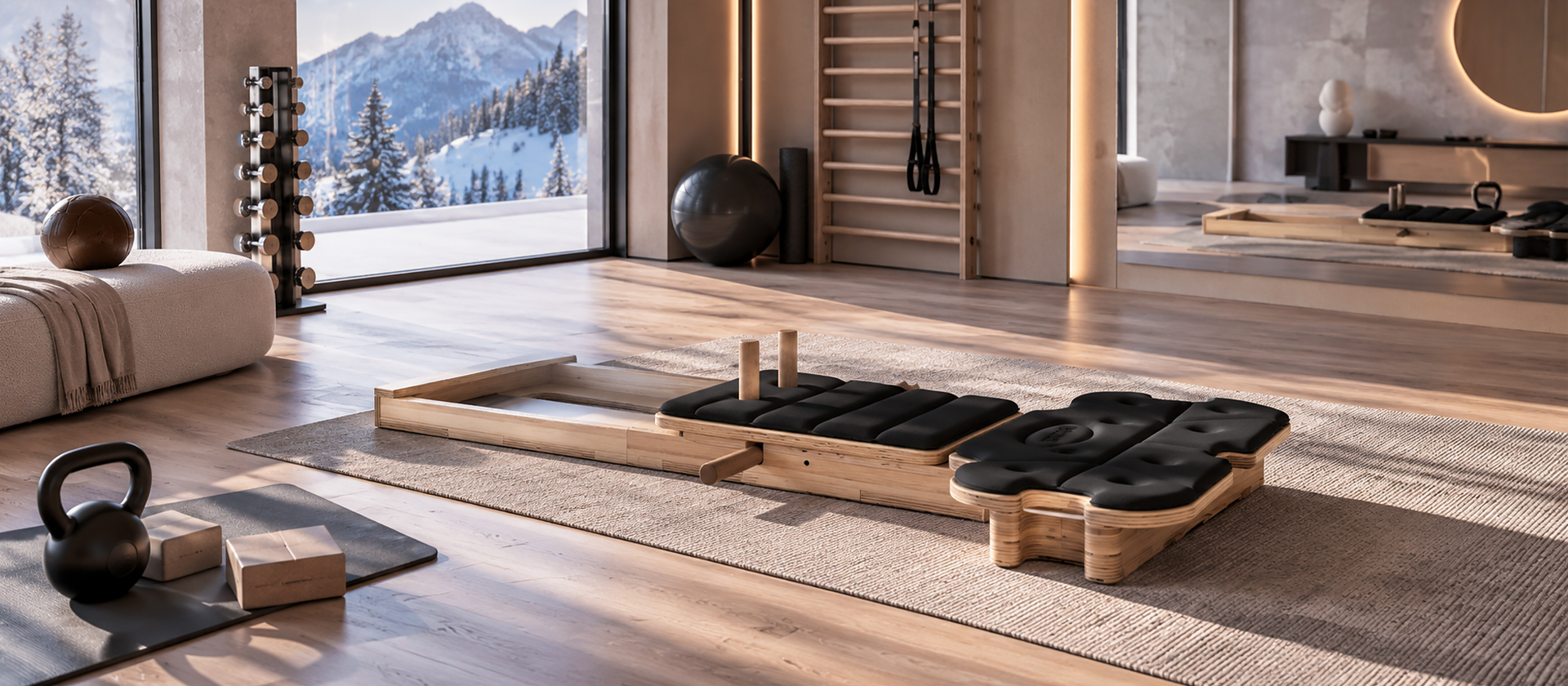 Casada Flowletic Pilates Fitnessgerät beim Ganzkörpertraining zu Hause