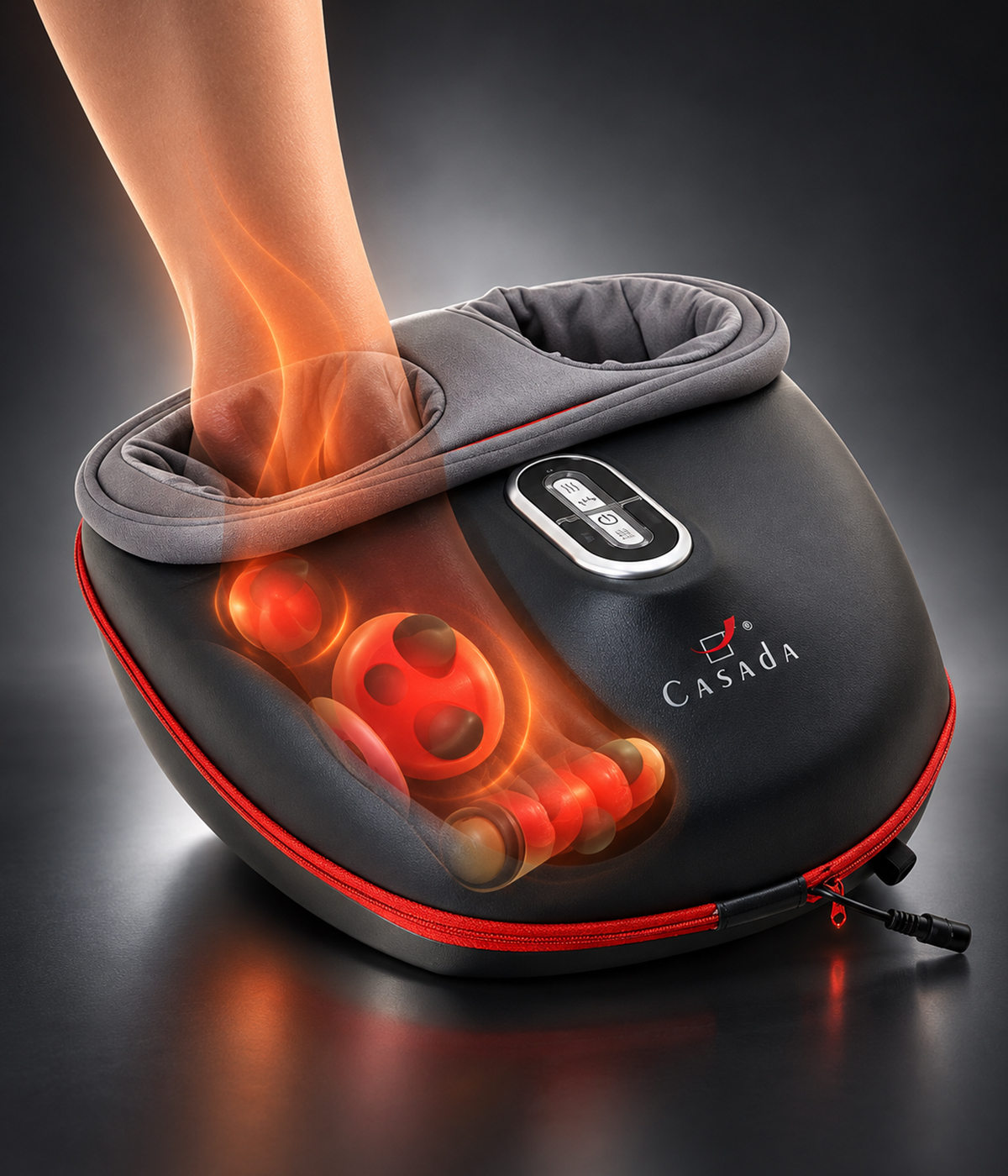 Casada FootInn II Fußmassagegerät mit Fußrollern Air Compression Fersenmassage und Wärme
